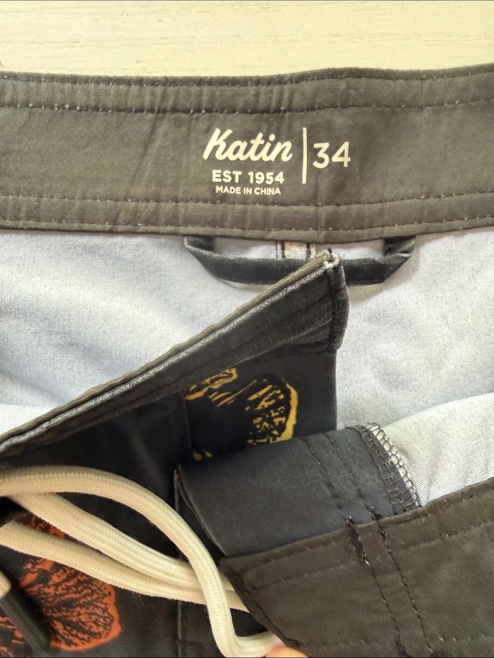 Katin Charcoal Floral Board Shorts with Yellow, Blue & Orange Hibiscus